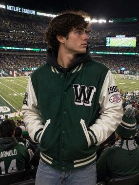 Green & White Varsity Letterman Jacket
